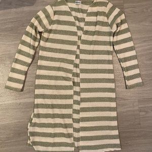 Striped Green Midi Cardigan